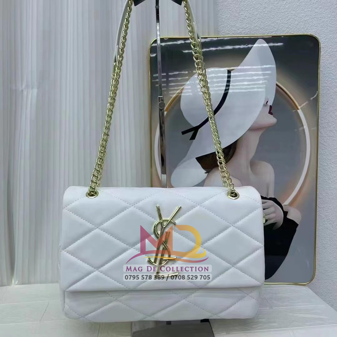 Fancy Quality YSL Sling Bag White - Magde Collection