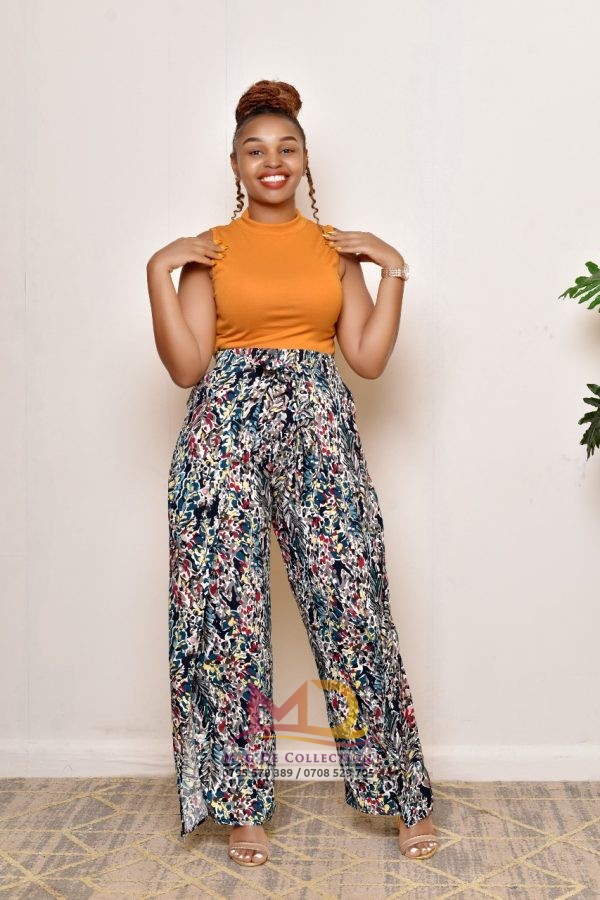 turtle neck vest top with palazzo pants